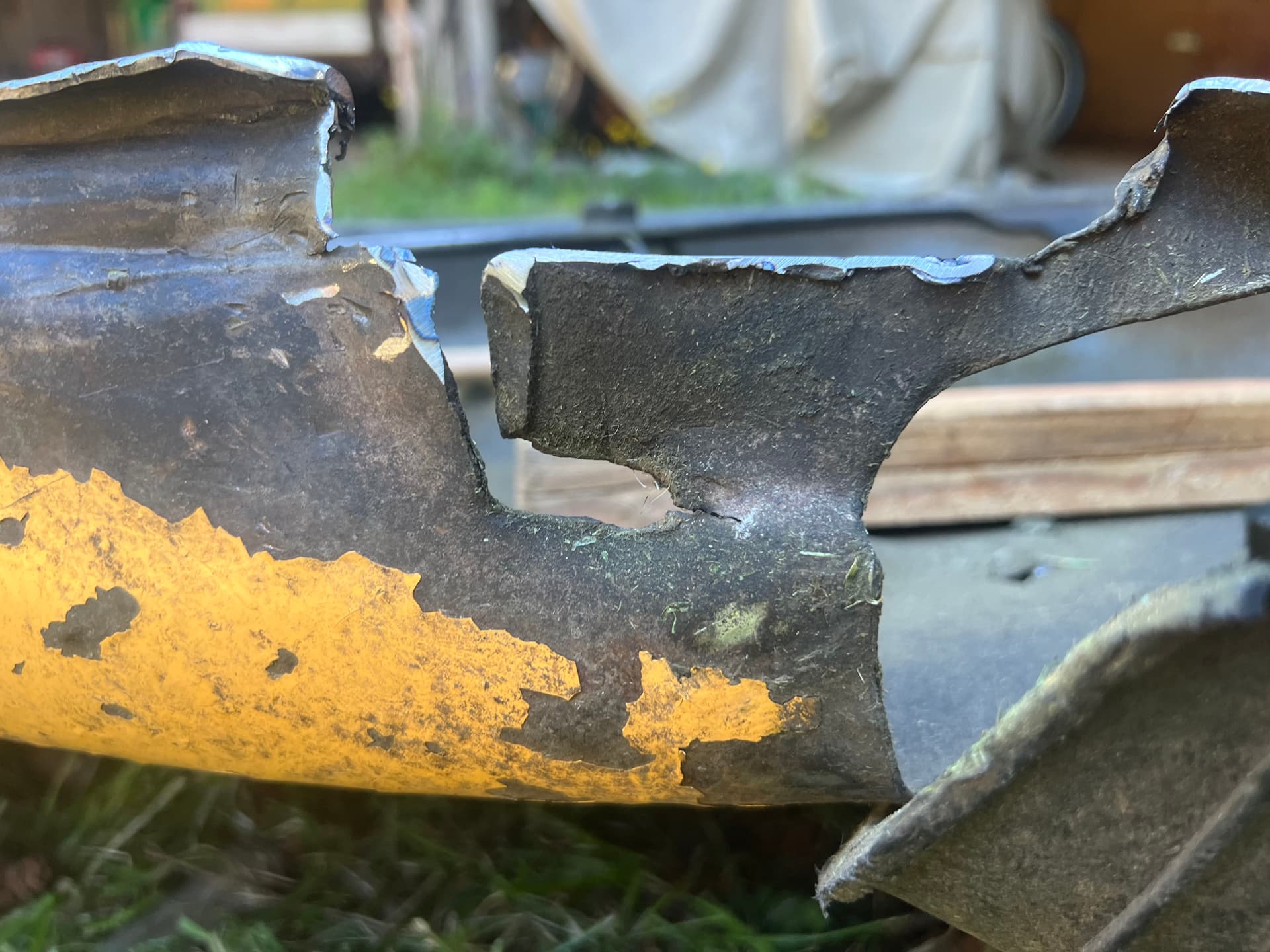 Mobile Welding Repair on a Broken Mower Guard Bracket