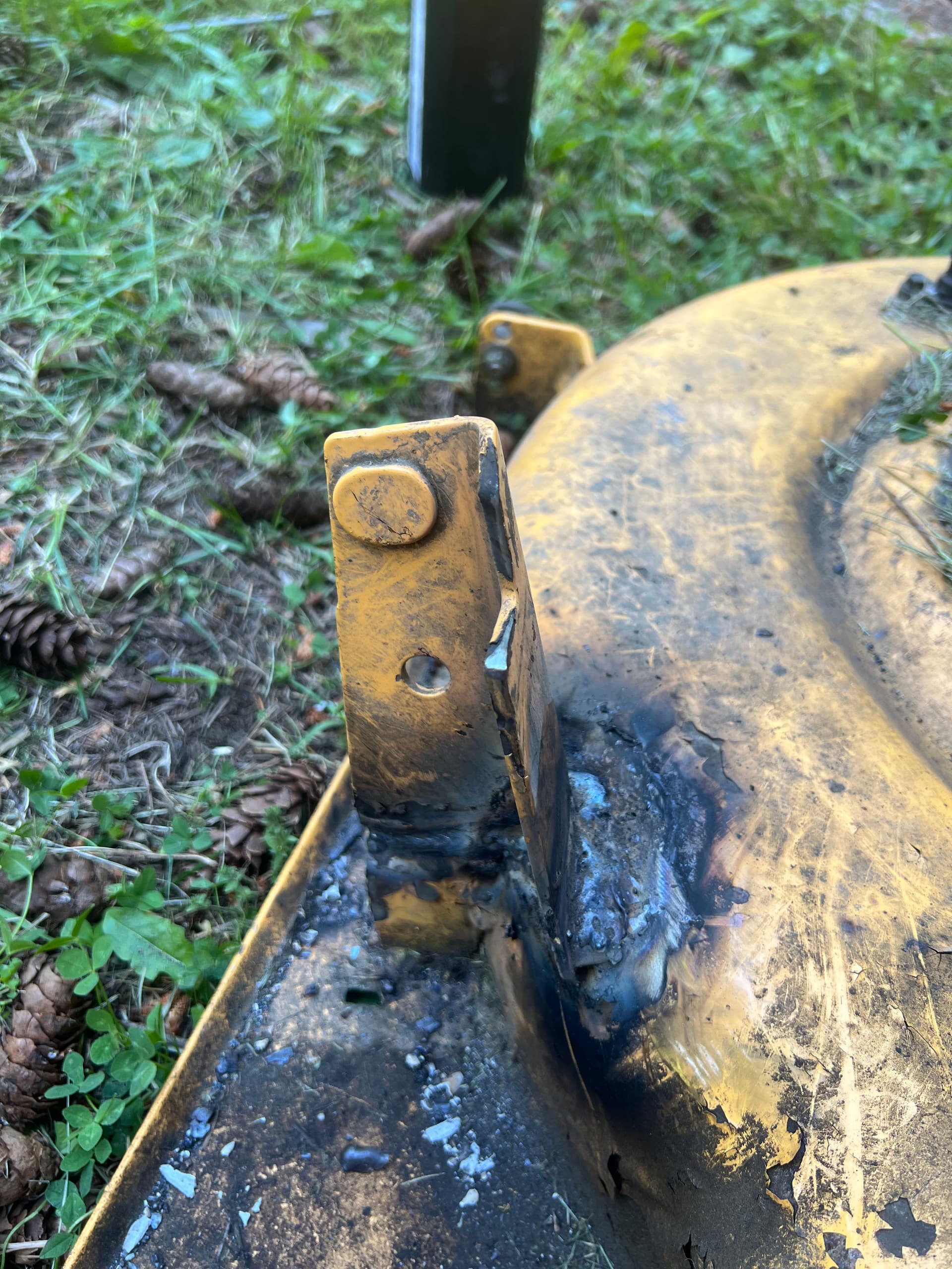 Mobile Welding Repair on a Broken Mower Guard Bracket