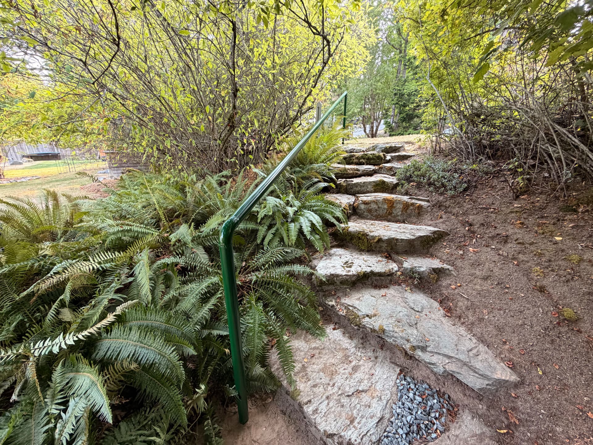 Gallery photos for Two Custom Hand Rails Built for a Lakeside Stone Path: Image #3