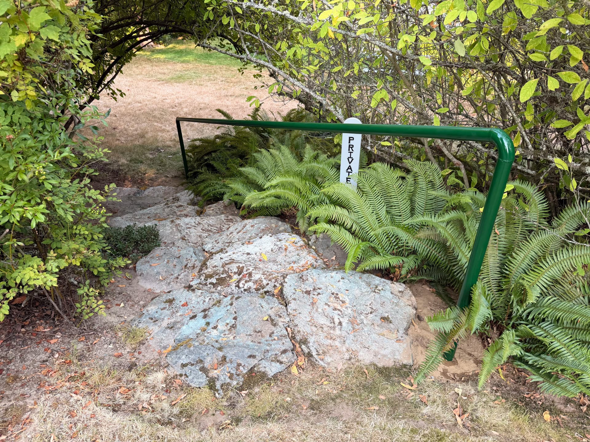 Gallery photos for Two Custom Hand Rails Built for a Lakeside Stone Path: Image #2