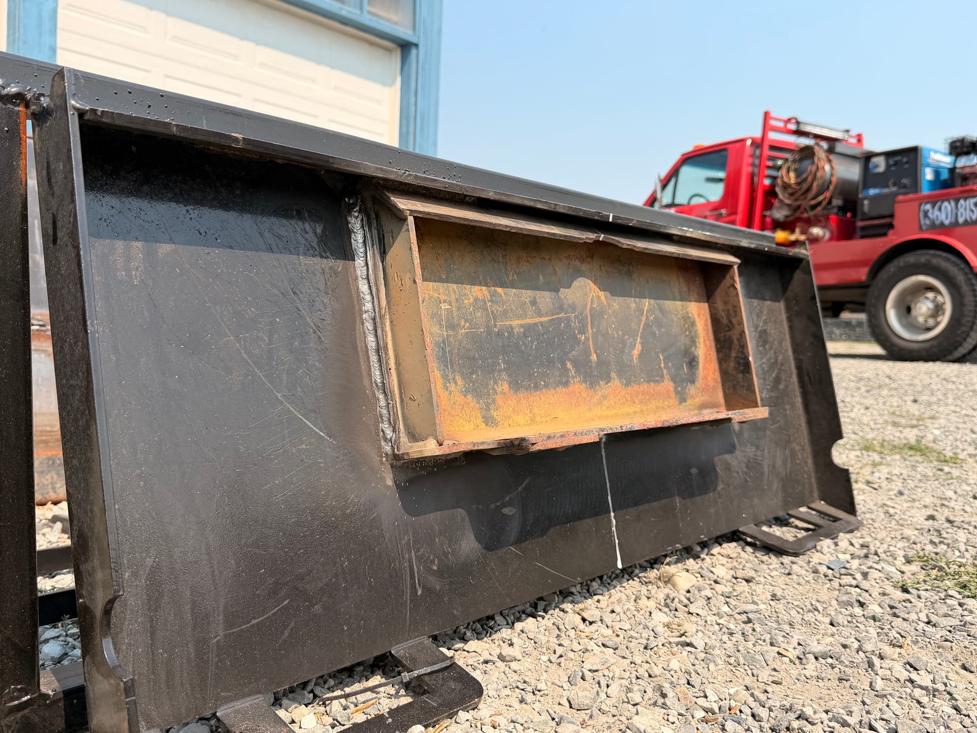 Skid Steer Bucket Attachment Fabricated for Local Landscaping Crew image